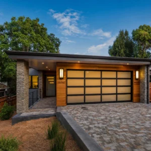 Home Black Frame Glass Grid Garage Door
