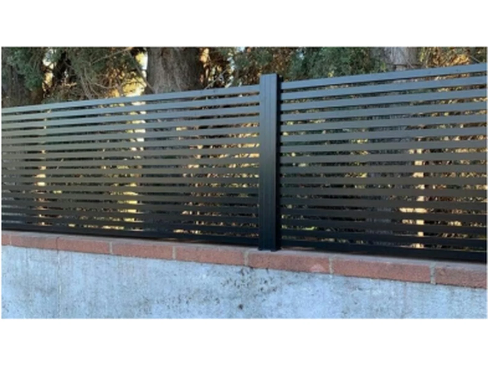 Black Matte Horizontal Louver Wall-Top Fence for Existing Low Walls-1 Black Matte Horizontal Louver Wall-Top Fence for Existing Low Walls