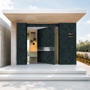 Modern Luxury Entry Door Dark Stone Textured Front Door