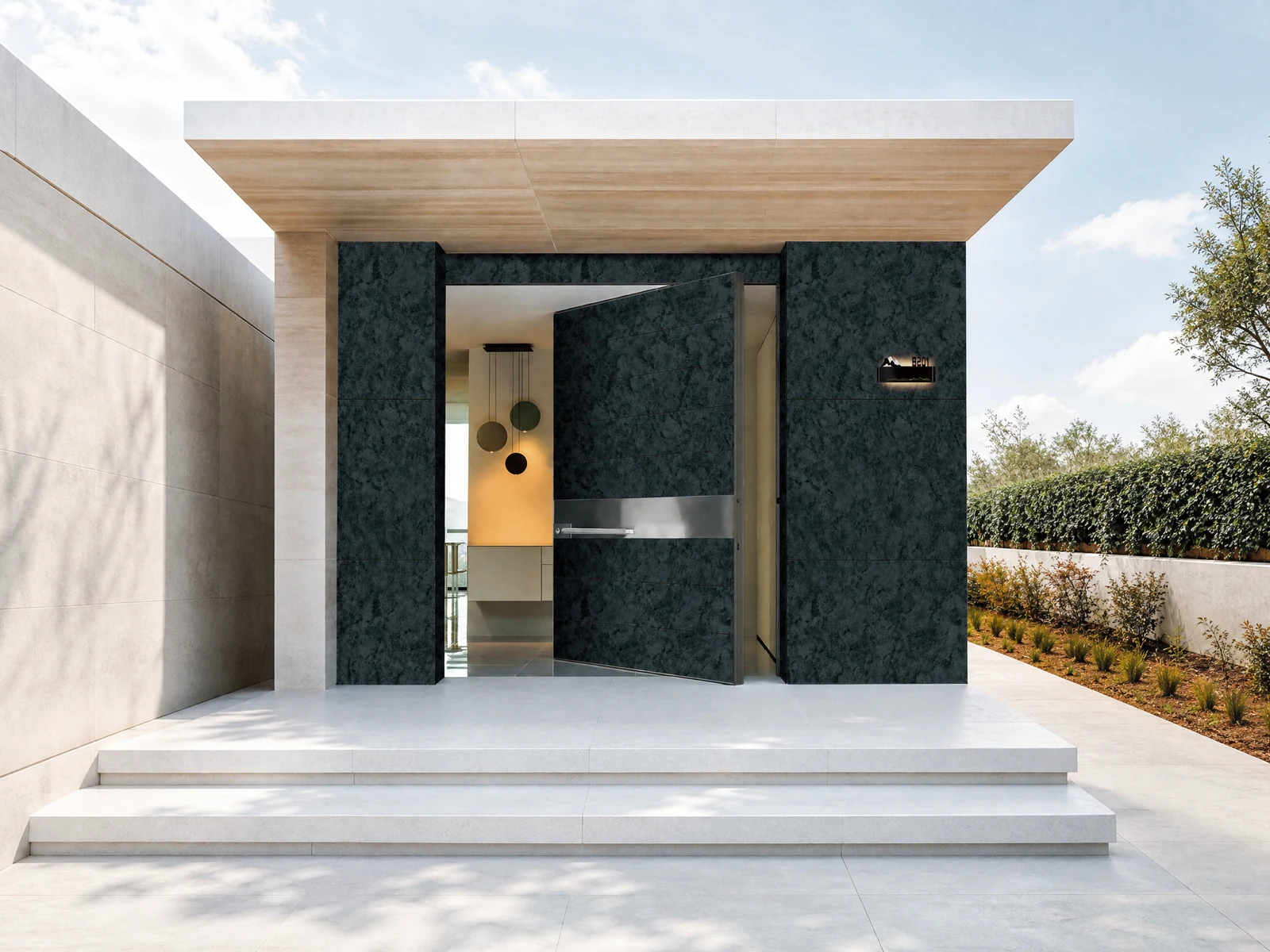Modern Luxury Entry Door Dark Stone Textured Front Door Modern Luxury Entry Door Dark Stone Textured Front Door