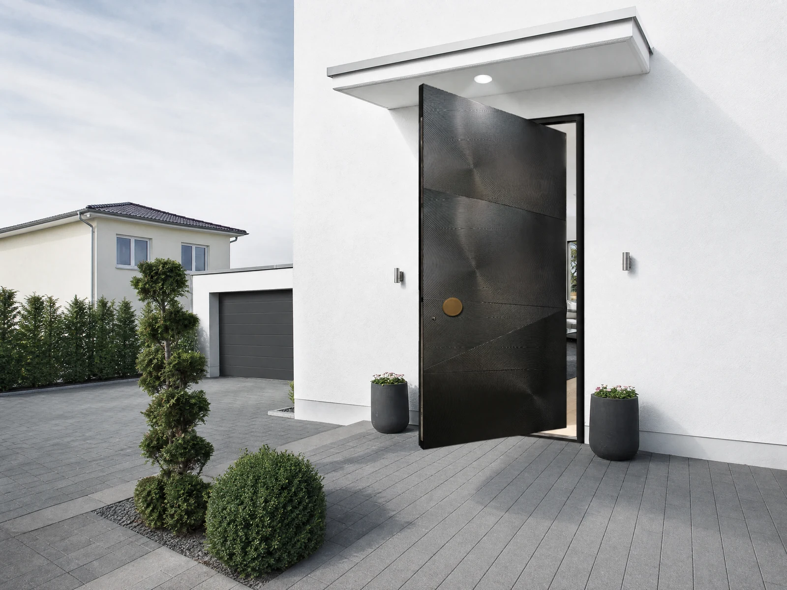 Modern Minimalist Black Geometric Textured Single Swing Entry Door Modern Minimalist Black Geometric Textured Single Swing Entry Door