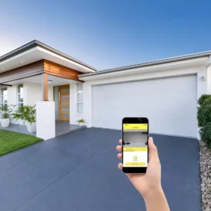 Smart White Sectional Garage Door with Mobile App Control