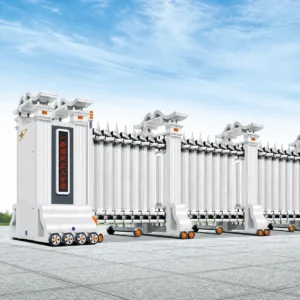 White Luxury Telescopic Industrial Gate