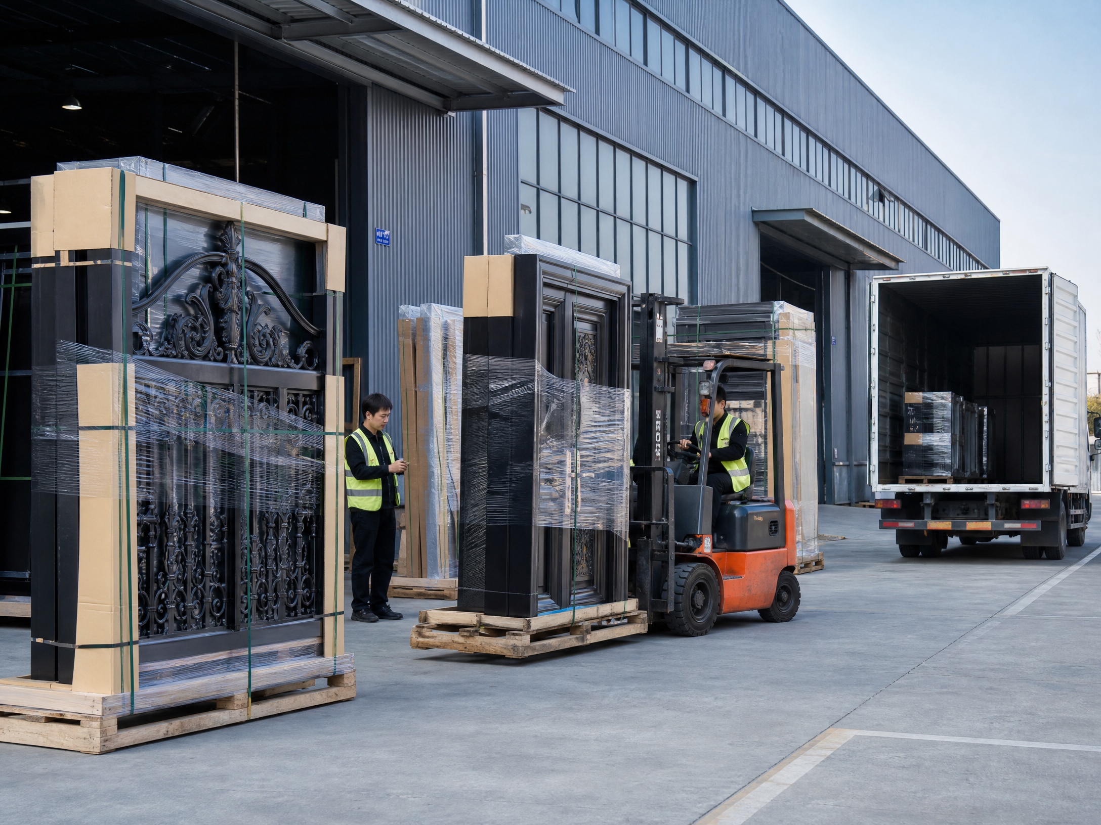 Home factory exterior 03 loading logistics